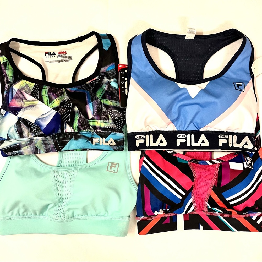 📣❣️SOLD❣️Bundle of 4 NEW FILA Performance Sports Bras Medium-impact